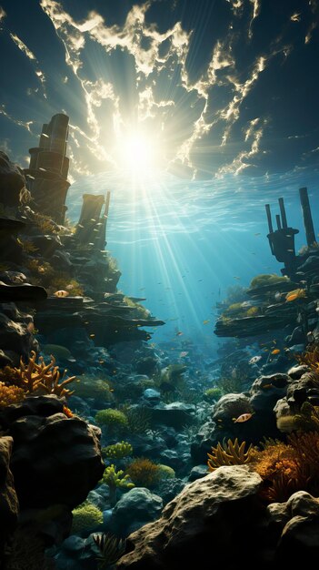 Underwater Fantasy world Beauty of creatures Underwater Beauty Fantasy World