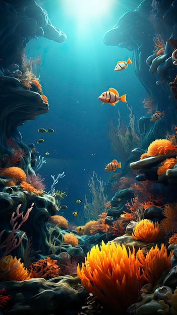 Underwater Fantasy world Beauty of creatures Underwater Beauty Fantasy World