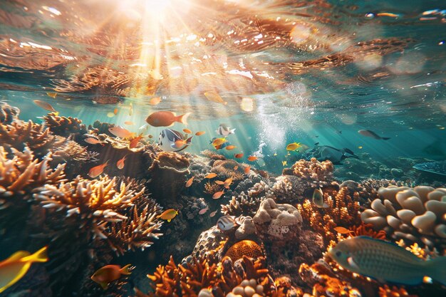 Underwater Harmony Captivating World Oceans Day Poster Layout