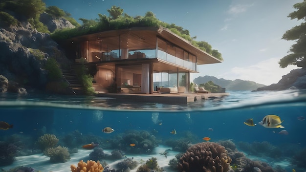 Photo underwater home background and wallpaper very cool