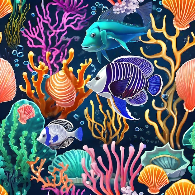 Underwater life Underwater creatures Generative AI