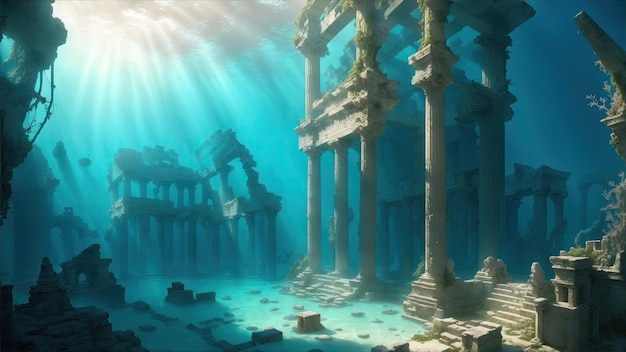 Underwater Lost City bottom of the Ocean