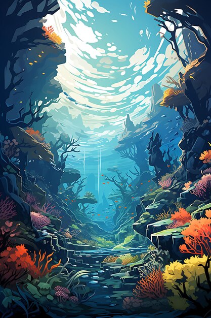 Premium AI Image  Underwater Paradise Dive Into an Underwater Paradise Depicte Digital Concept 