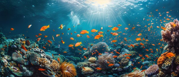underwater paradise vibrant coral reef teeming with exotic tropical fish