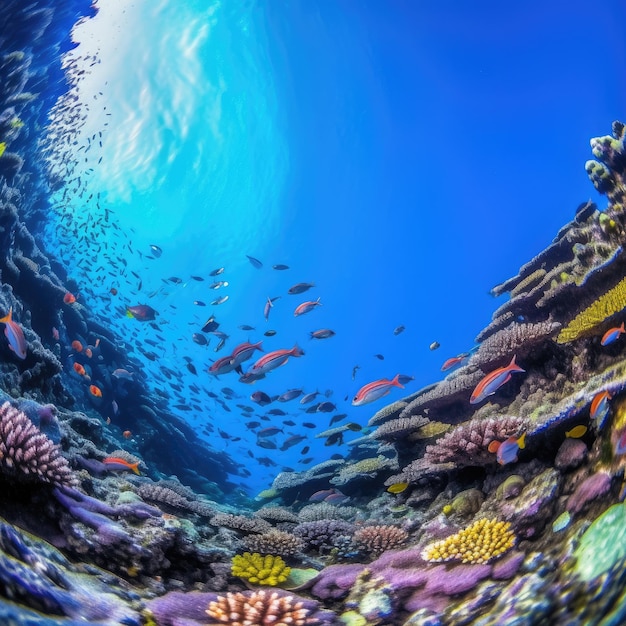 underwater photo of fish and coral reefs and sea life