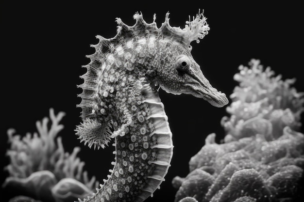 Underwater photograph of a thorny seahorse taken at Ambon Maluku Indonesia