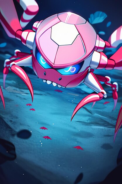 Photo underwater pink crab marine life wallpaper background illustration
