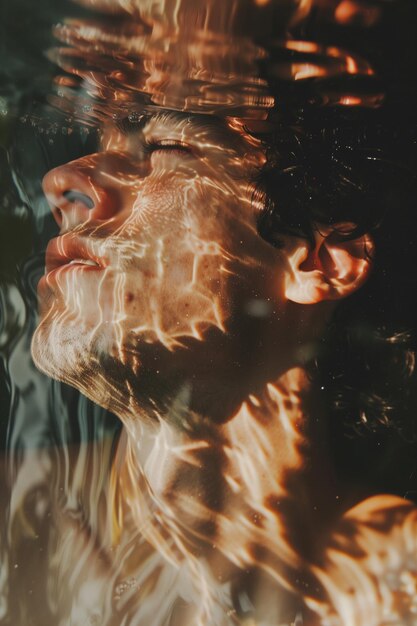 Underwater portrait of young man