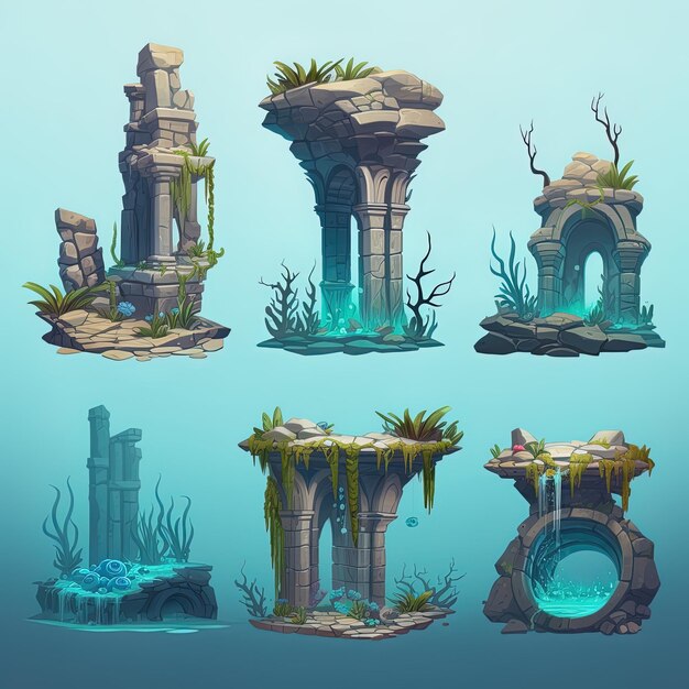 Photo underwater ruins