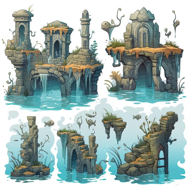 Photo underwater ruins