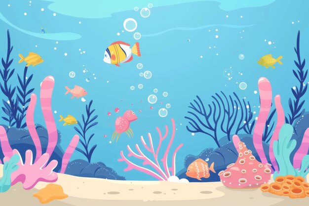 魚 と 珊瑚 の 下 の 景色