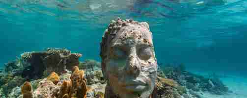 Photo underwater sculpture park art meets ocean coral canvases