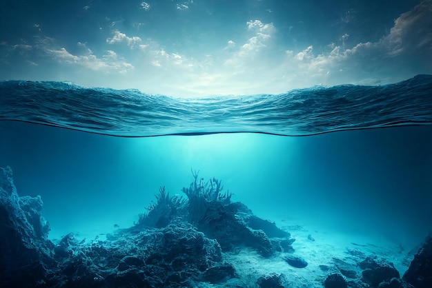 Underwater sea scenery with nobody