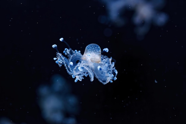 underwater shot of a beautiful Australian Spotted Jellyfish close up