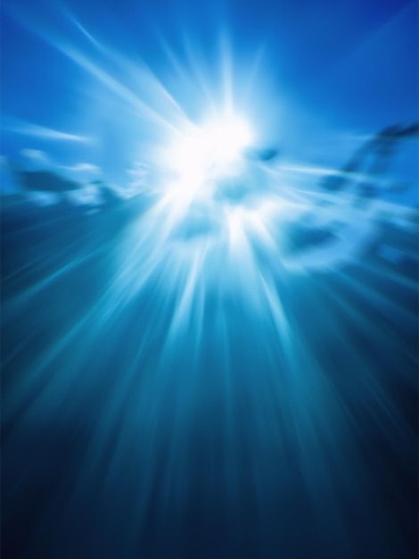 Underwater Sunlight Through Water Surface, Underwater Background