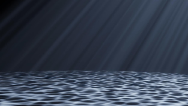 写真 コースティクス効果のある透過光線を持つ水中表面の3dレンダリングイラスト