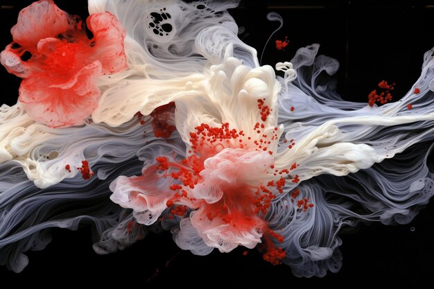 Photo underwater symphony of abstract white and red acrylic elegance