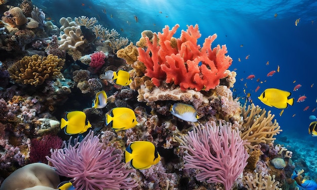 Foto il mondo delle barriere coralline sottomarine