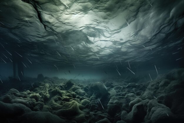 Подводный вид большого водоема