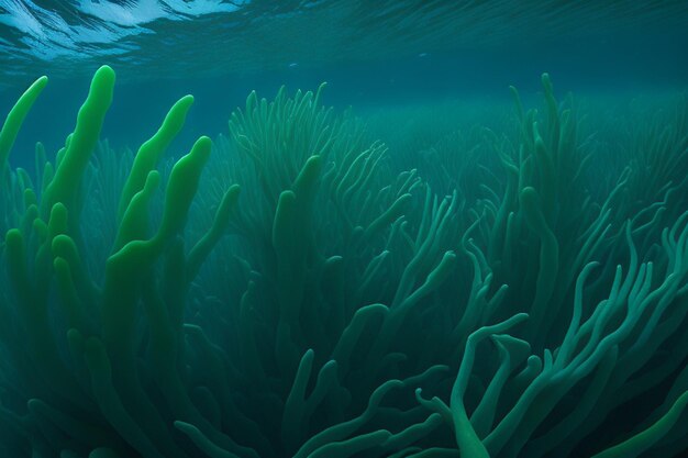 Фото Подводный вид группы морского дна с зеленой морской травой фото высокого качества