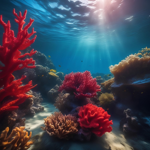 Underwater view of some coral Generative AI