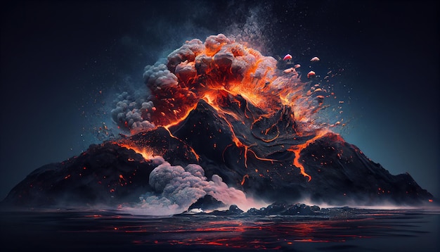 Underwater volcanic eruption