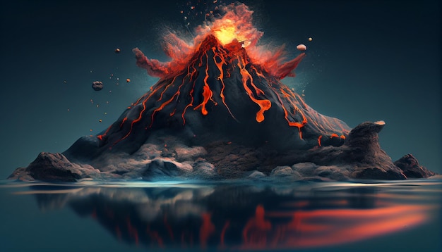 Underwater volcanic eruption