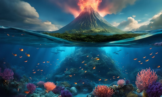 Underwater Volcanoes in the Ocean Floor