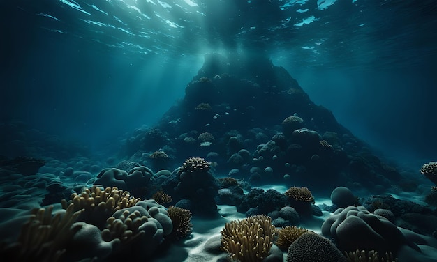 Underwater Volcanoes in the Ocean Floor