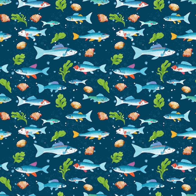 Photo underwater watercolor style fish seamless pattern design for fashion fabric textile wallpaper