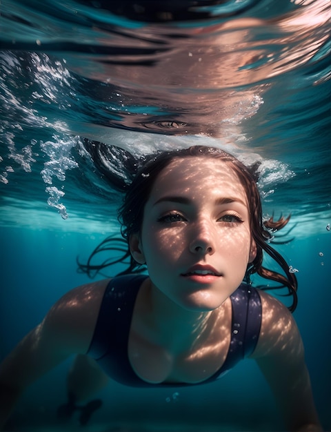 Underwater woman portrait