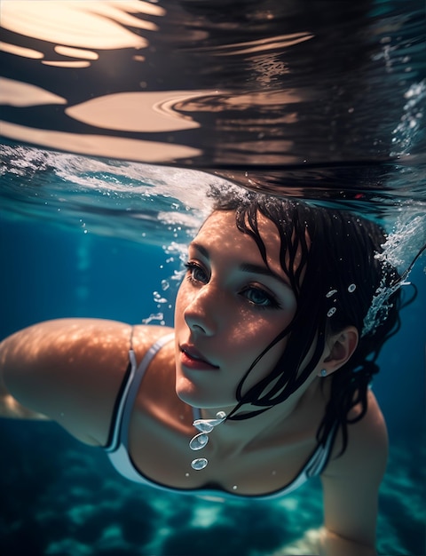 Underwater woman portrait