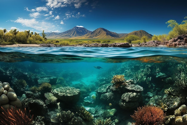 Foto meraviglia sottomarina della grande barriera corallina australiana