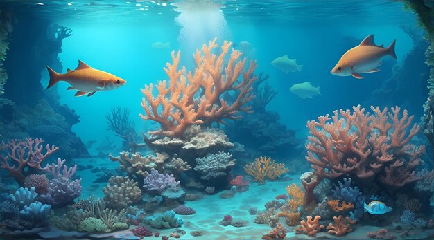 an underwater wonderland with photorealistic coral reefs amp tropical fish