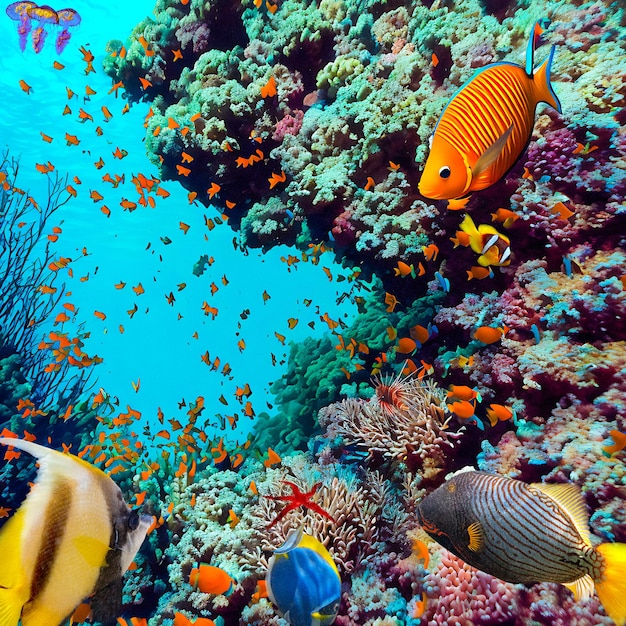 Underwater world in tropical ocean