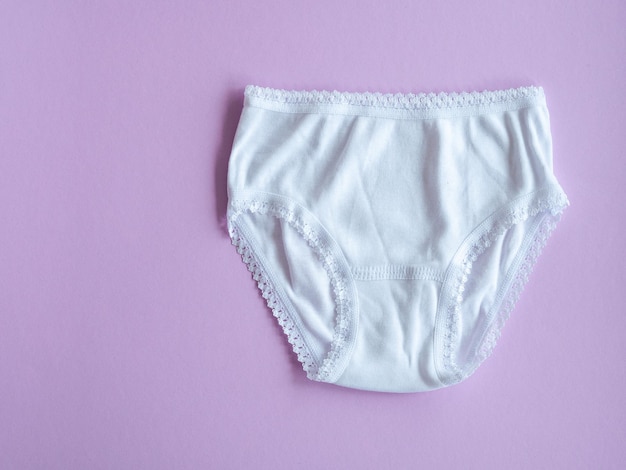 Underwear for children White panties for girls on purple knitted cotton underwear Underwear for children