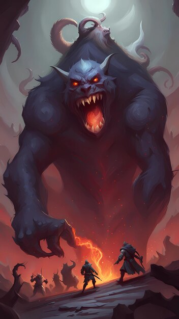 Underworld monster cartoon character design illustration