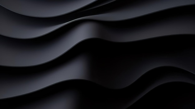 Undulating Black Surface with CopySpace Modern 3D