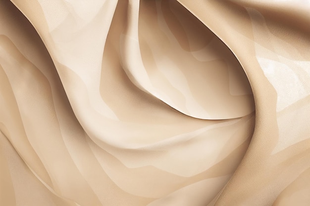 Undulating fabric creamy colors with complex texture Silk fabric beige macro texture background