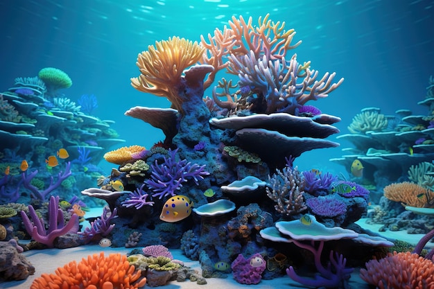 Безоводный красочный коралл Generative Ai