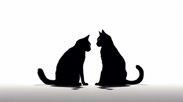 Photo une collection lgante de silhouettes de chats vector