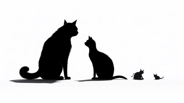 Фото une collection lgante de silhouettes de chats векторный