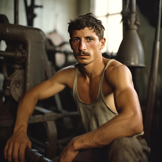 Photo unearthing strength and resilience the muscular and sinewy factory workers in 1940s uruguay