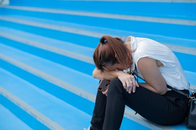 Unemployed woman, woman feeling sad, lonely girl