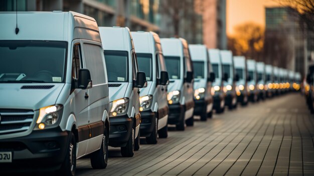 Foto un'infinita flotta una spettacolare serie di furgoni di consegna ar 169