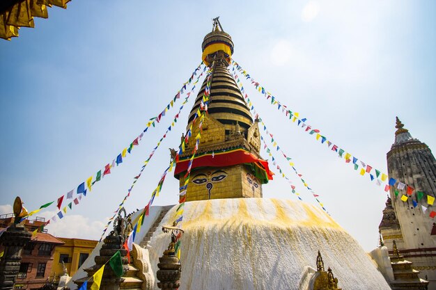 UNESCO World Heritage Site Swayambhunath Monkey Temple of Buddhists and Hindus in Kathmandu Nepal