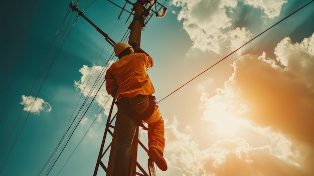 Photo unfazed by the heights he ensures uninterrupted electricity flow