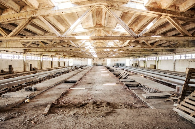 An unfinished barn barn in construction process