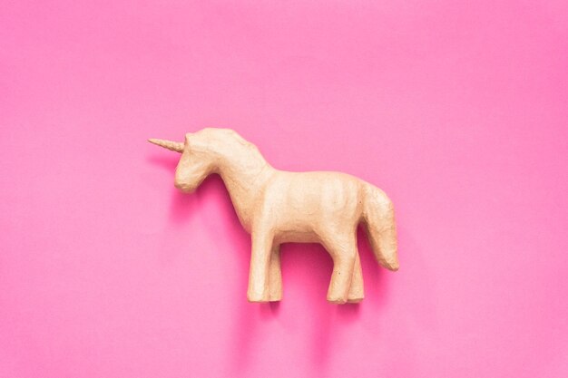 unfinished paper mache unicorn for kids art and craft project.