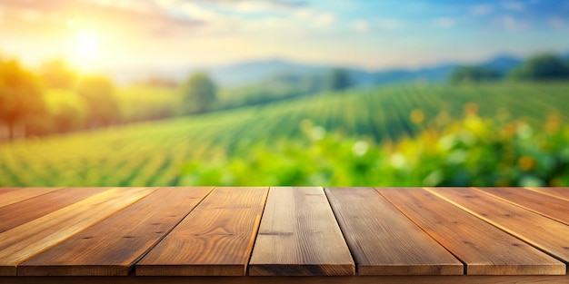 Unfocused Farm Themed Empty Table Background